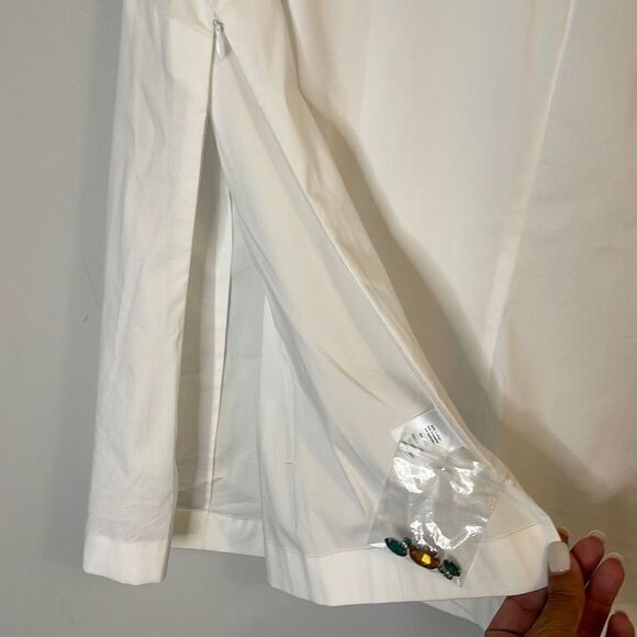 RSVP by TALBOTS Women White Poplin Blouse Ruffle Pineapple Embellished Small New - Picture 7 of 10